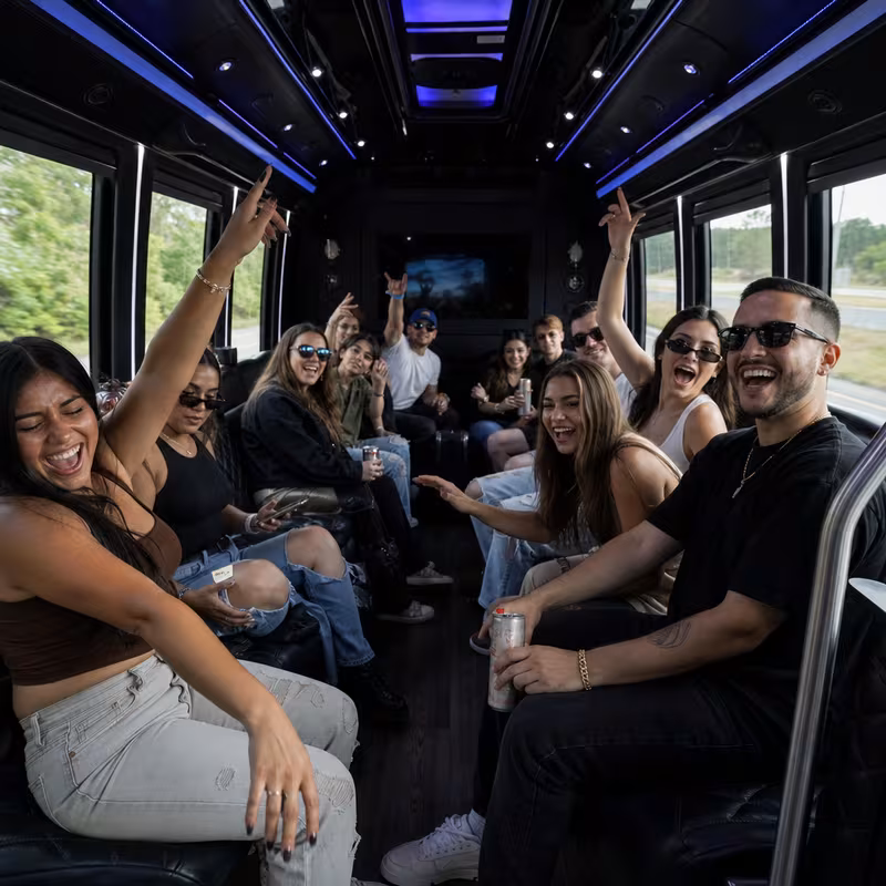 Passengers loading luggage while boarding an Fresno group shuttle