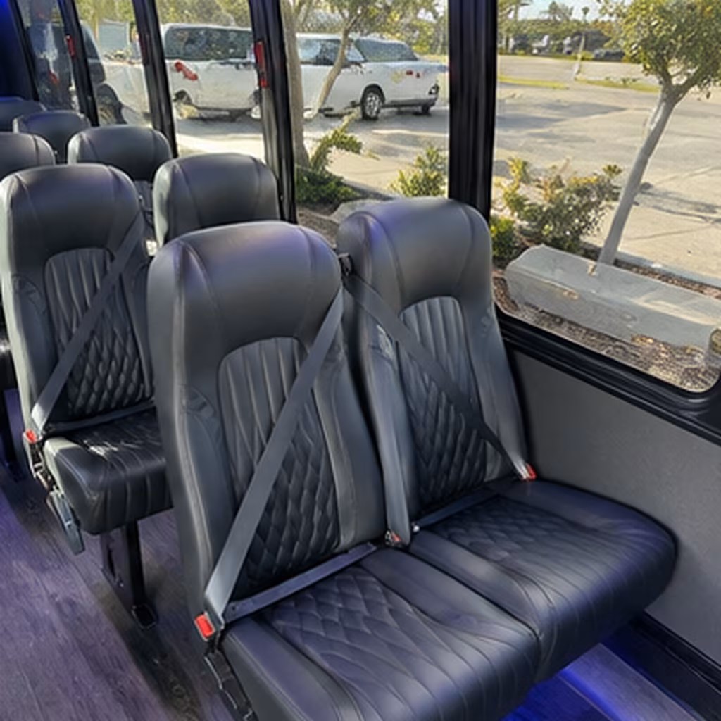Fresno Airport Shuttle & Transportation party bus interior
