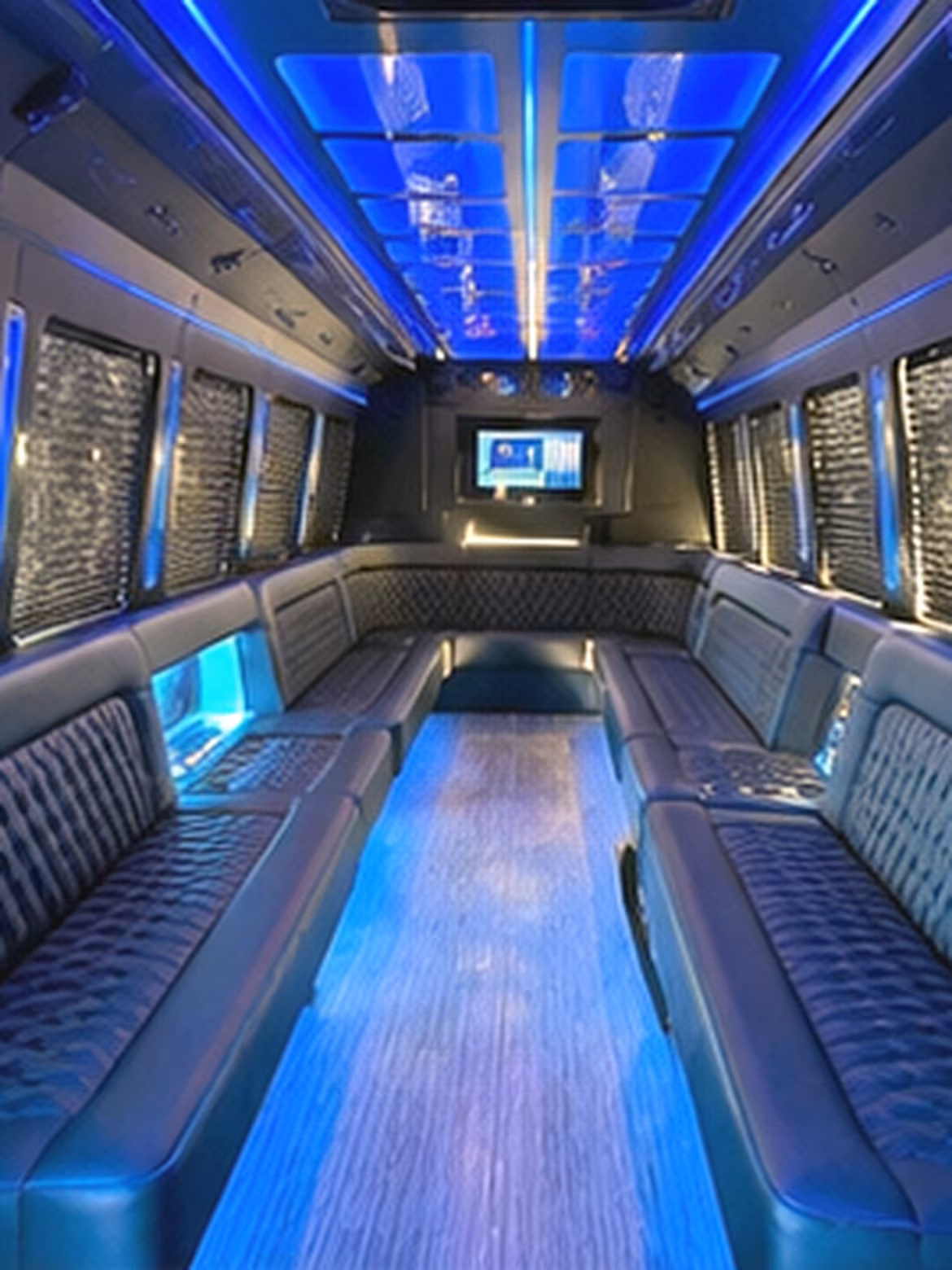 Fresno Birthday, Sweet 16, & Quinceañera Transportation party bus interior