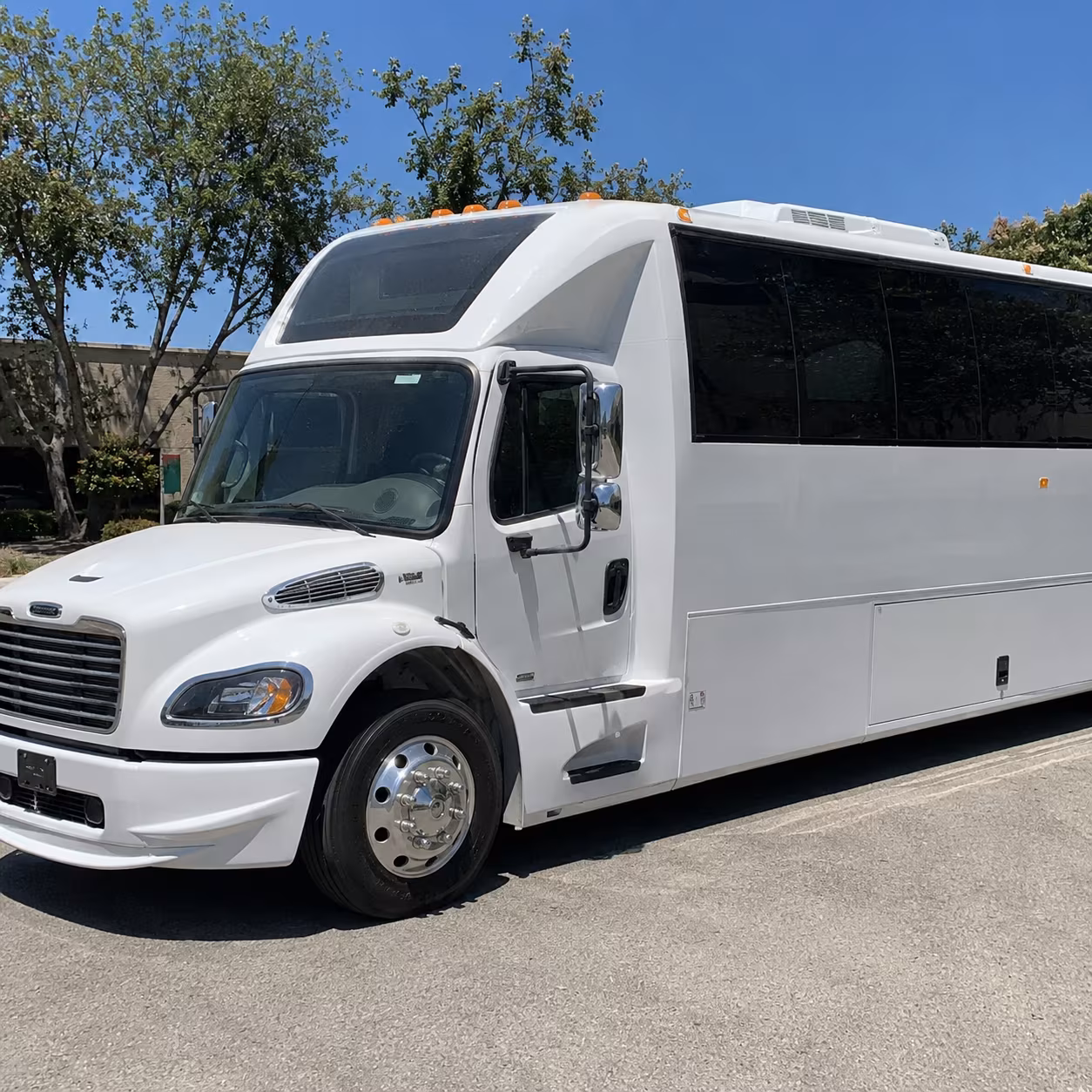 Fresno Private Event Transportation party bus exterior
