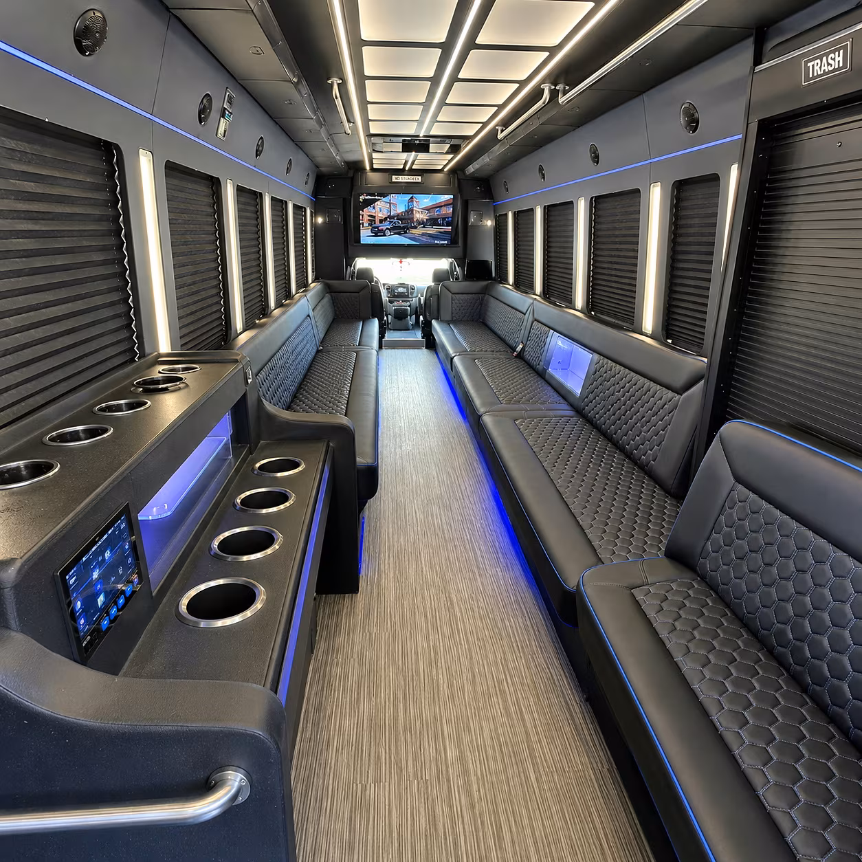 Fresno Private Event Transportation party bus interior