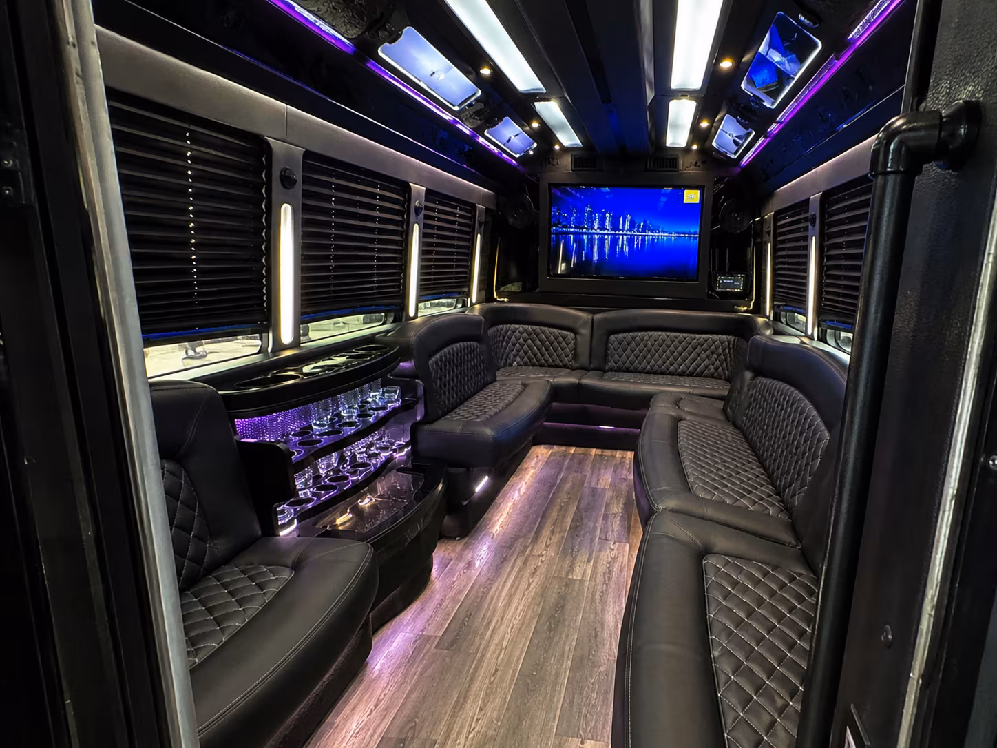 Fresno Private Event Transportation party bus exterior