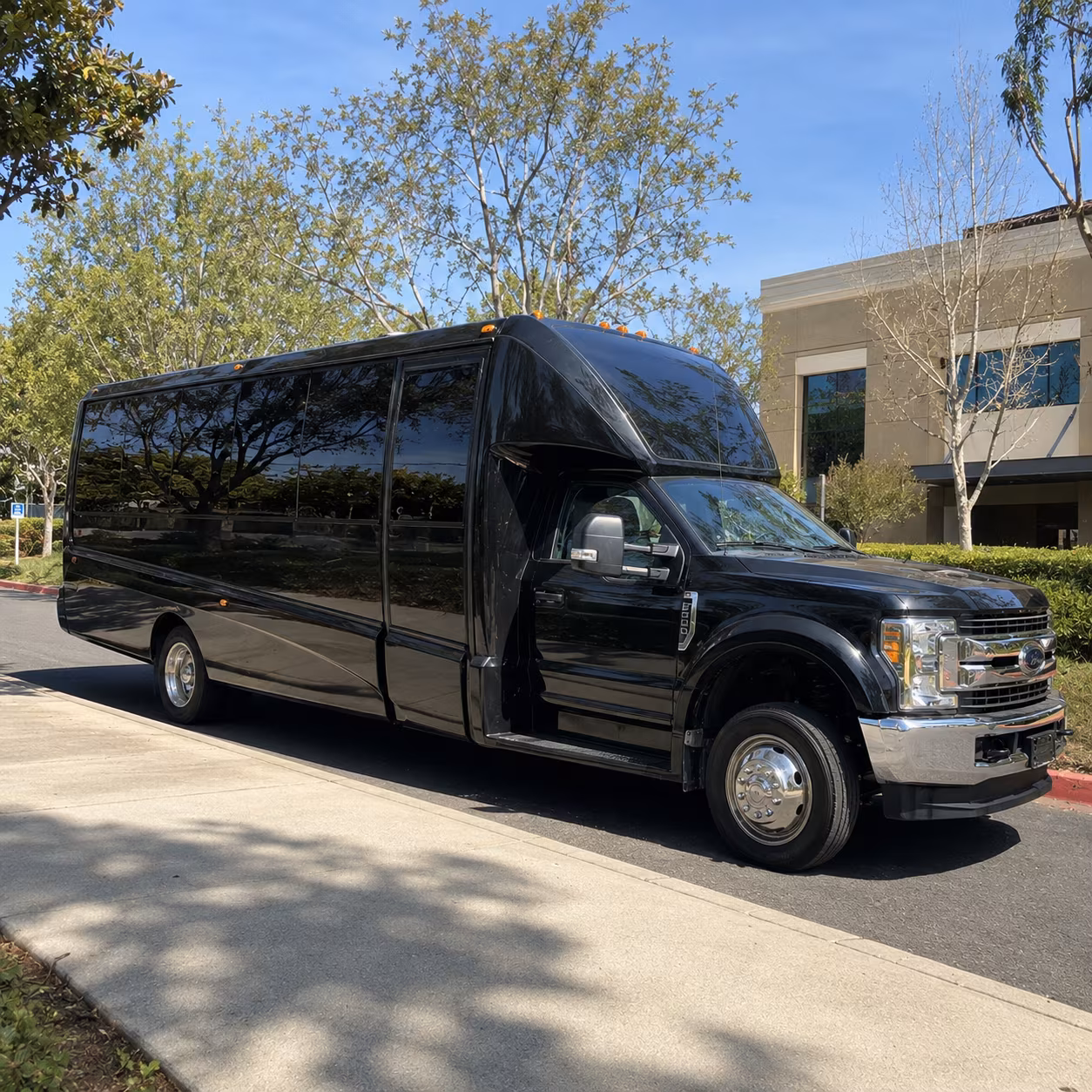 Fresno Private Event Transportation party bus exterior