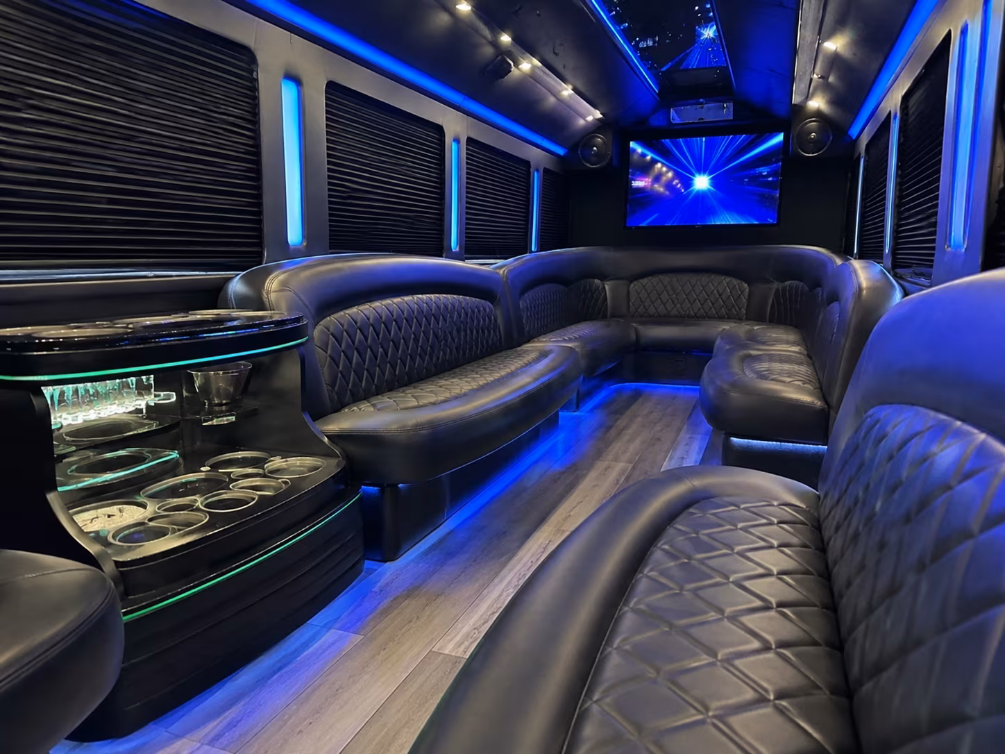 Fresno Private Event Transportation party bus exterior
