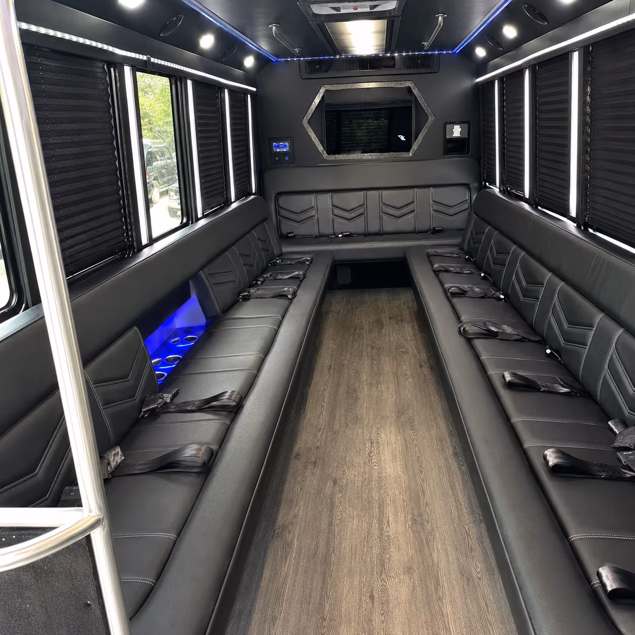 Fresno Private Event Transportation party bus interior