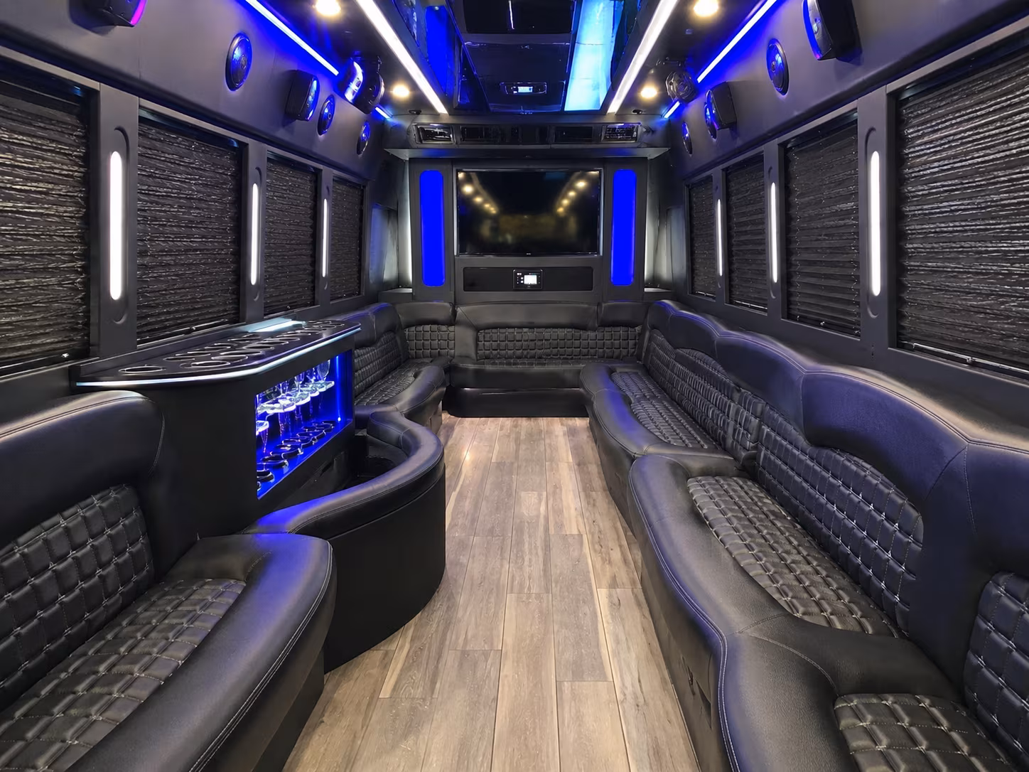 Fresno Prom & Homecoming Transportation party bus exterior