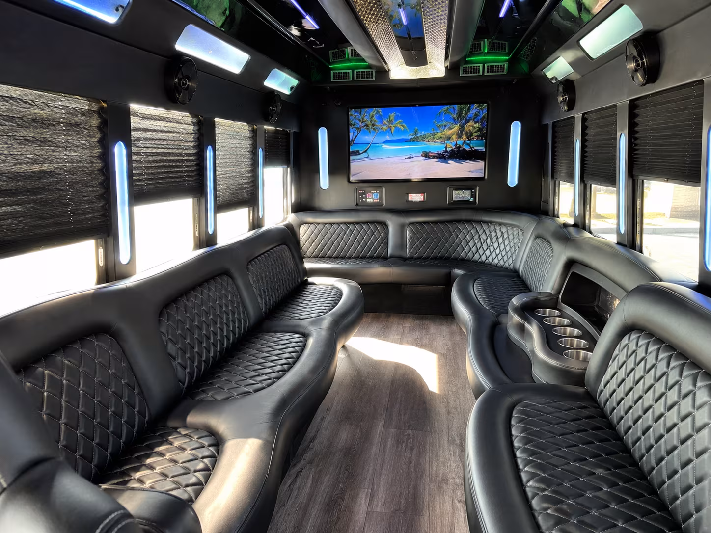 Fresno Prom & Homecoming Transportation party bus exterior