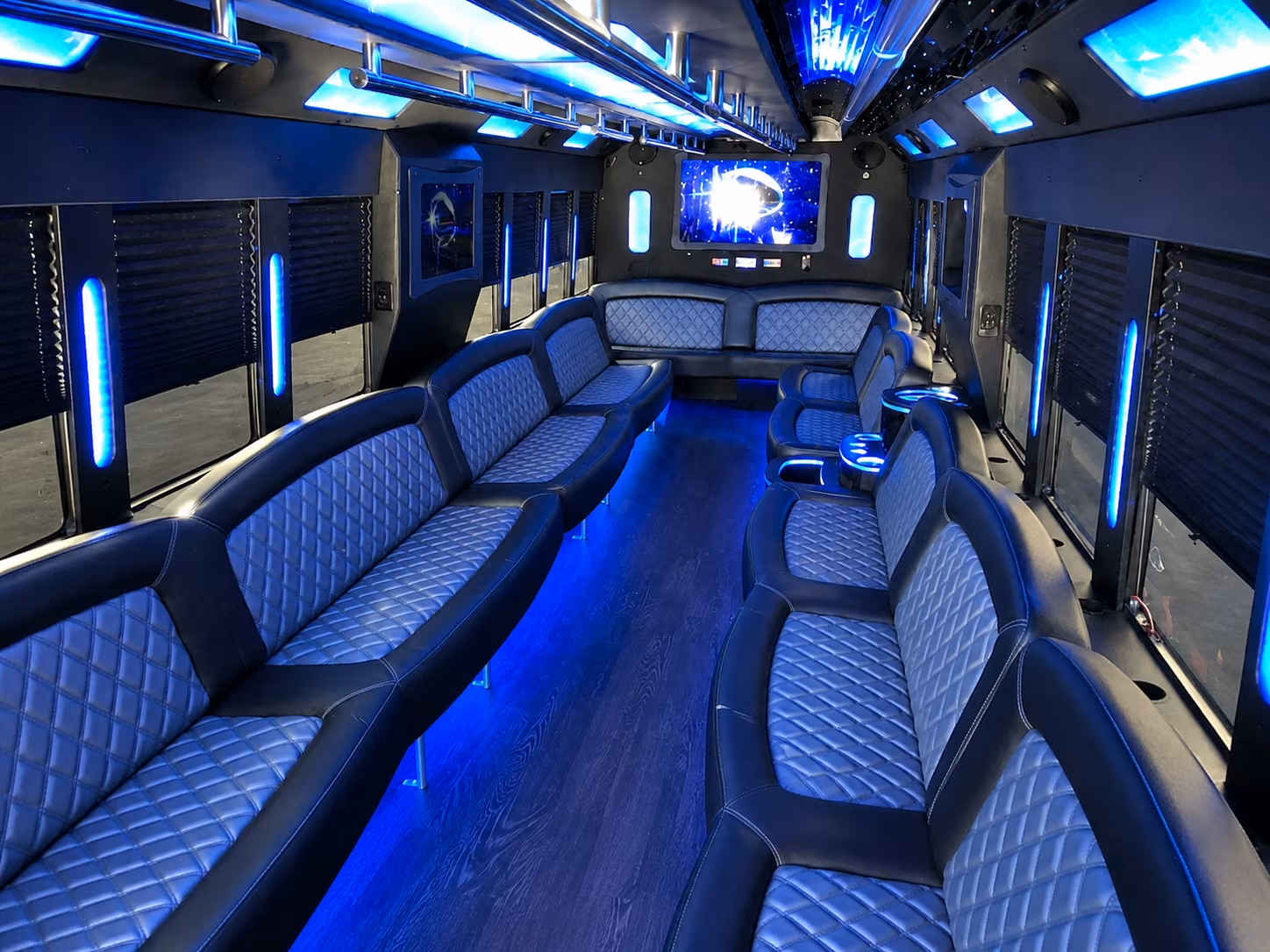 Fresno Prom & Homecoming Transportation party bus interior