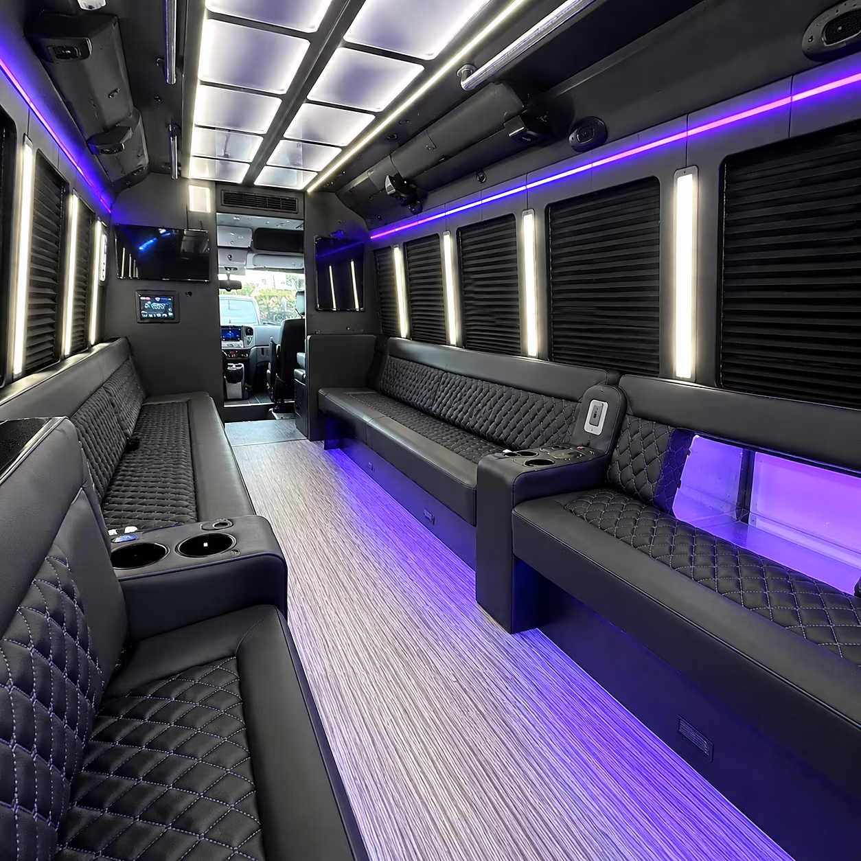 Fresno Wedding Transportation party bus interior