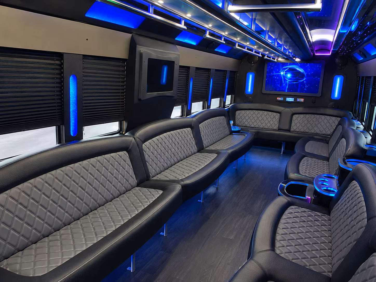 Fresno Wedding Transportation party bus interior